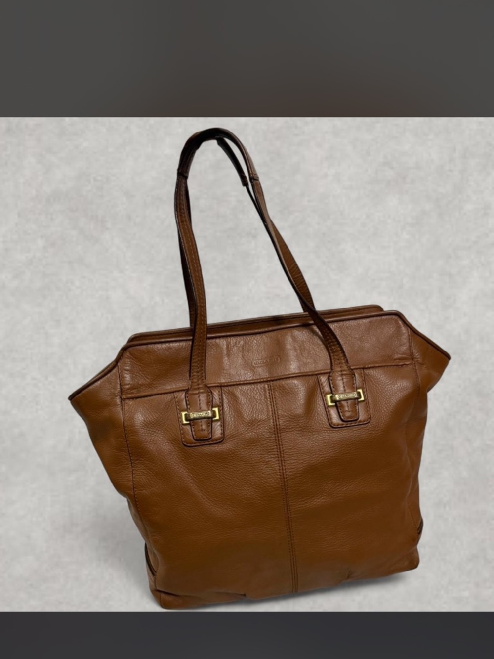 Vintage Coach Taylor North South Tote in Saddle Brown Leather